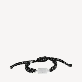 Saint-Germain-Spitzenarmband in Schwarz/Weiß/Glänzendem Silber Saint-Germain-Spitzenarmband in Schwarz/Weiß/Glänzendem Silber