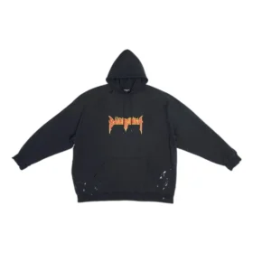 SBalenciaga Metallica Hoodie Oversized-Passform „Black Orange“ 697879TMV891055