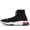 Speed 1.0 Schnür-Sneaker „Schwarz-Weiß mit roter transparenter Sohle“ 617217W05GG1014