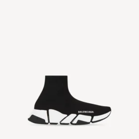 Speed 2.0 Damen-Sneaker aus recyceltem Strick mit zweifarbiger Sohle in Schwarz/Weiß