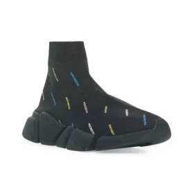 Speed 2.0 Sneaker „Recycled Knit Black mit mehrfarbigem Allover-Logo“ 617239W2DF01088