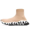 Speed Graffiti Sneaker „Beige gestrickt mit weißer und schwarzer Graffiti-Sohle“ 605942W2DB79791