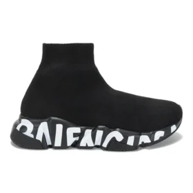 Speed Graffiti Sneaker „Schwarz, Strick, weiße Graffiti-Sohle“ 605942W2DB71006