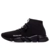 Speed Lace Up Sneaker „Schwarzer recycelter Strick und schwarze Sohle“ 587289W2DB11013