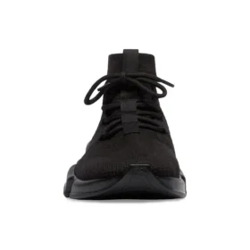 Speed Lace Up Sneaker „Schwarzer recycelter Strick und schwarze Sohle“ 587289W2DB11013