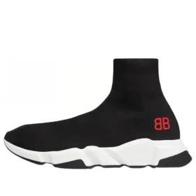 Speed Sneaker „Schwarzer Strick mit rotem BB-Logo“ 514218W05G01000