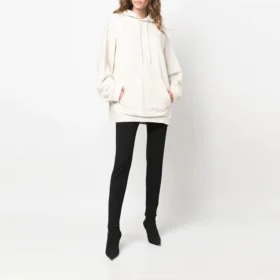 Sportlicher Oversize-Hoodie mit Kordelzug „Weiß“ 600583TLVA19080