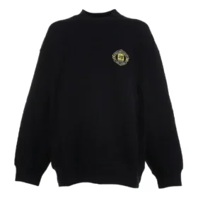 Sporty B Crest Logo Rundhals-Pullover „Schwarz“ 671125TLV60-1000