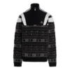 Sporty B Half Zip Track Mix Jacquard-Strickpullover „Black Grey“ 675289T16171240