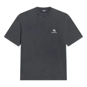 Sporty B T-Shirt in mittlerer Passform „Washed Black“ 612966TLV991070