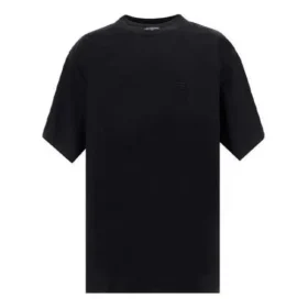 Sporty B T-Shirt mit Rundhalsausschnitt „Schwarz“ 657059TKV901069