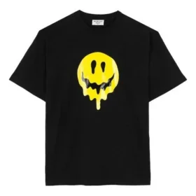 SS21 Drip Peace T-Shirt mit großem Aufdruck, weite Passform, schwarz 641655TKVA11012