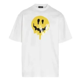 SS21 Drip Peace, weite Passform, Smile-Aufdruck, Casual, GS, Weiß 641675TKVA18639