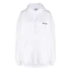SS21 Hoodie aus Baumwolle mit kleinem Label-Logo, weiß, 578135TJV859040