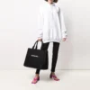 SS21 Hoodie aus Baumwolle mit kleinem Label-Logo, weiß, 578135TJV859040