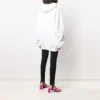 SS21 Hoodie aus Baumwolle mit kleinem Label-Logo, weiß, 578135TJV859040