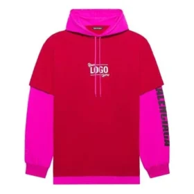 SS21 Kapuzen-Langarmjacke mit Patchwork-Details, Unisex, Rosa-Rot 657037TKV826295 SS21 Kapuzen-Langarmjacke mit Patchwork-Details, Unisex, Rosa-Rot 657037TKV826295
