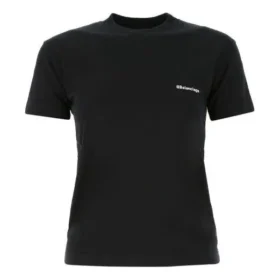 SS21 Logo Rundhals-T-Shirt mit kurzen Ärmeln, schwarz 612964TJV871070