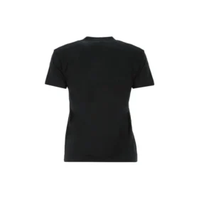 SS21 Logo Rundhals-T-Shirt mit kurzen Ärmeln, schwarz 612964TJV871070