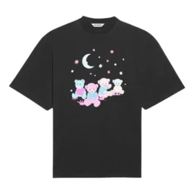 SS21 Love Bear T-Shirt mit Aufdruck, schwarz 641532TJVI11000