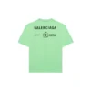 SS21 Retro-T-Shirt mit kurzen Ärmeln, fluoreszierendes Grün 612965THV844162
