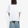 SS21 Retro-T-Shirt mit Leinwandbindung, weite Passform, kurze Ärmel, Unisex, weiß 657059TKV949000