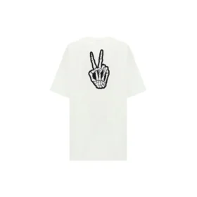 SS21 T-Shirt mit Smiley-Aufdruck, locker geschnitten, kurzärmelig, weiß 641655TKVA18639