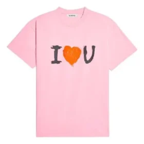 SS21 Unisex-T-Shirt mit Alphabet-Muster, kurzärmelig, rosa 612965TJVL51401