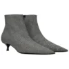 Stiefel aus Wolle mit Karomuster und spitzer Zehenpartie „Grey“ 579218W1SR01214