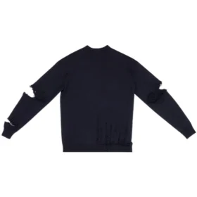 Strickpullover mit V-Ausschnitt und Destroyed-Optik „Navy“ 696091T16420414
