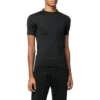 Supereng anliegendes, glänzendes T-Shirt „Black“ 720458TNVI21000