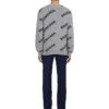 Sweatshirt aus Wollmischung mit durchgehendem Logo und Rundhalsausschnitt „Grey Black“ 555481T14711262