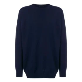 Sweatshirt mit Rundhalsausschnitt und Kaschmirstrick mit Logo auf der Rückseite „Navy“ 583111T40924140