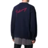 Sweatshirt mit Rundhalsausschnitt und Kaschmirstrick mit Logo auf der Rückseite „Navy“ 583111T40924140