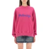 Sweatshirt mit Rundhalsausschnitt und Schriftzug-Logo „Dark Fuchsia“ 697869TMVB50507