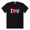 T-Shirt mit „I Love U“-Aufdruck, kurzärmelig, schwarz 612965TJVL51070