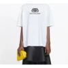 T-Shirt mit Logo-Aufdruck auf der Brust, Alphabet-Motiv, kurzärmelig, weiß 570813TEV489044
