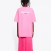 T-Shirt mit Rundhalsausschnitt und Political Campaign-Logo, rosa/rot, 641655TJVF75713