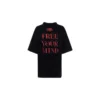 T-Shirt mit Slogan-Aufdruck, kurzärmelig, schwarz 641532TJV781000