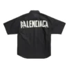 Tape Type-Kurzarm-Shirt, Large-Fit „Black“ 738761TNM601000