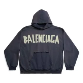 Tape Type Ripped Pocket Hoodie Oversized „Navy Blue“ 744441TOVB14140