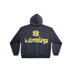 Tape Type Ripped Pocket Hoodie Oversized „Navy Blue“ 744441TOVB14140