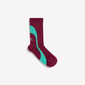 Technische Herrensocken im Burgunderrot/Aqua-Look