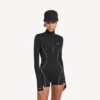 Technischer Damen-Bodysuit mit langen Ärmeln in Schwarz Technischer Damen-Bodysuit mit langen Ärmeln in Schwarz