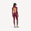 Techwear-Bodysuit für Damen mit Cut-outs in Burgunderrot/Aqua Techwear-Bodysuit für Damen mit Cut-outs in Burgunderrot/Aqua