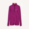 Techwear-Bodysuit für Damen mit kurzen Ärmeln in Violett/Orange Techwear-Bodysuit für Damen mit kurzen Ärmeln in Violett/Orange