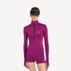 Techwear-Bodysuit für Damen mit kurzen Ärmeln in Violett/Orange Techwear-Bodysuit für Damen mit kurzen Ärmeln in Violett/Orange
