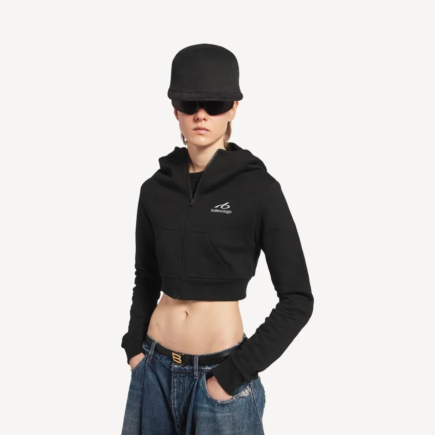 Techwear-Cocoon-Hoodie für Damen in Schwarz Techwear-Cocoon-Hoodie für Damen in Schwarz
