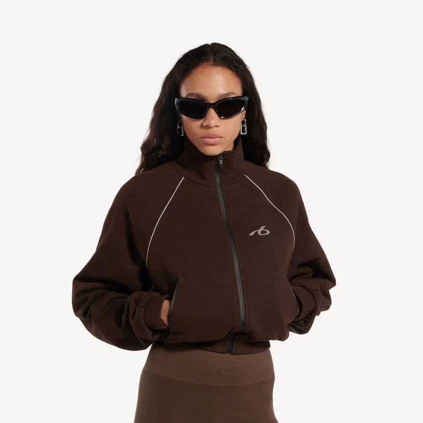 Techwear-Jacke für Damen in Mokka Techwear-Jacke für Damen in Mokka