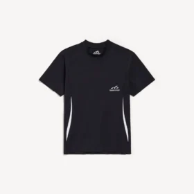Techwear-Kurzarm-T-Shirt für Herren in Marineblau/Weiß